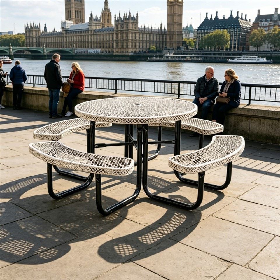 Round Metal Picnic Table With Umbrella Hole price